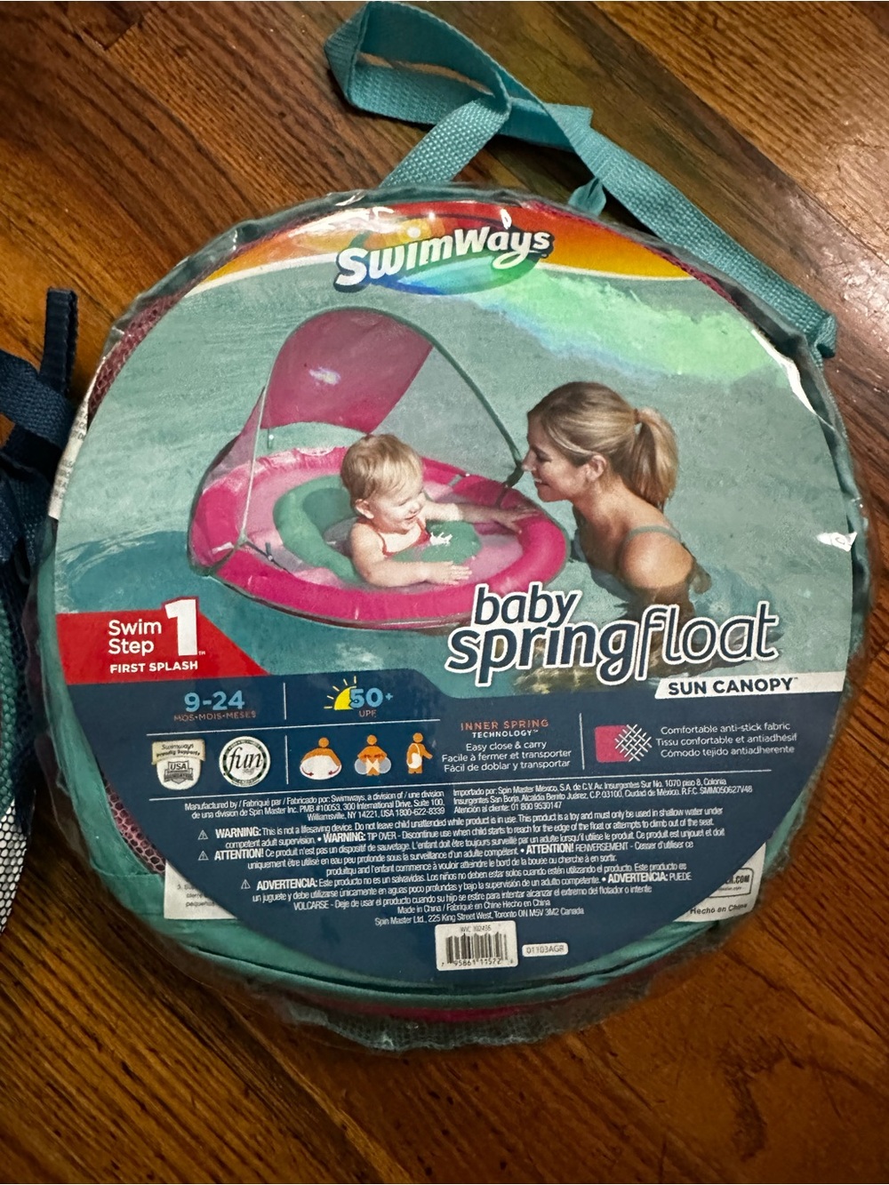 SwimWays Baby Spring Float with Sun Canopy - Pink